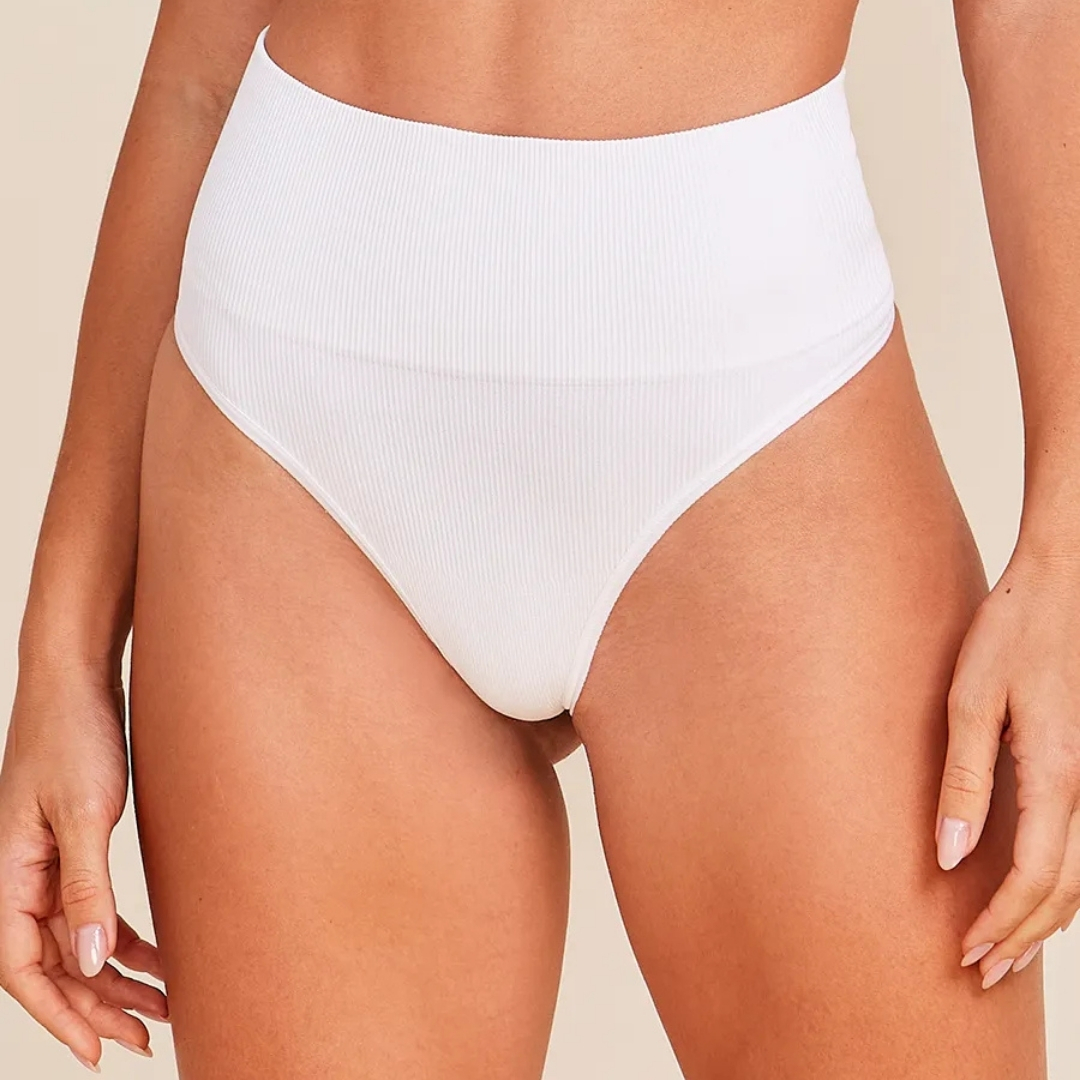 CALCINHA CINTURA ALTA FIO DENTAL EM MICROFIBRA CANELADA FREE