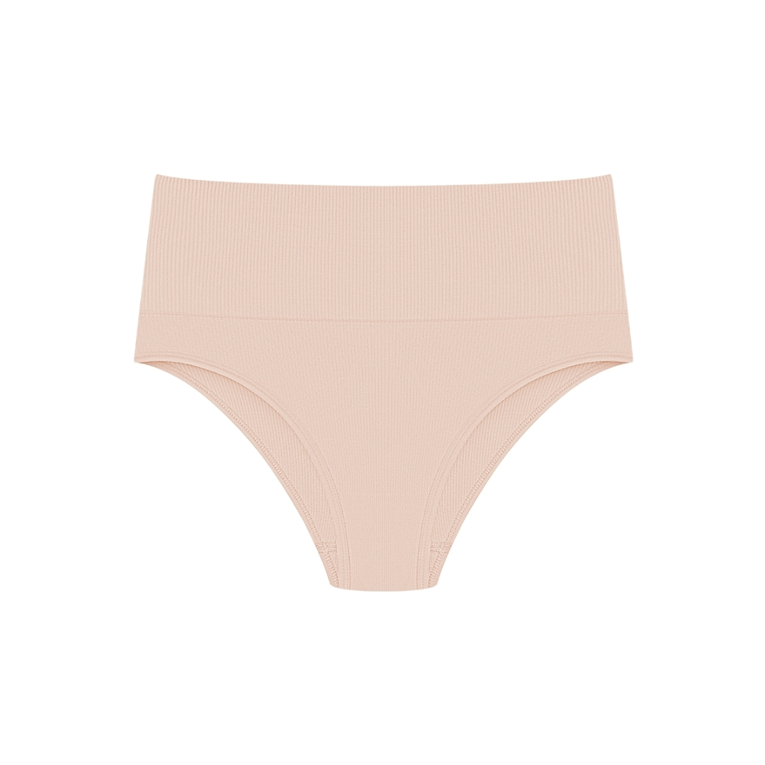 CALCINHA CINTURA ALTA EM MICROFIBRA CANELADA FREE