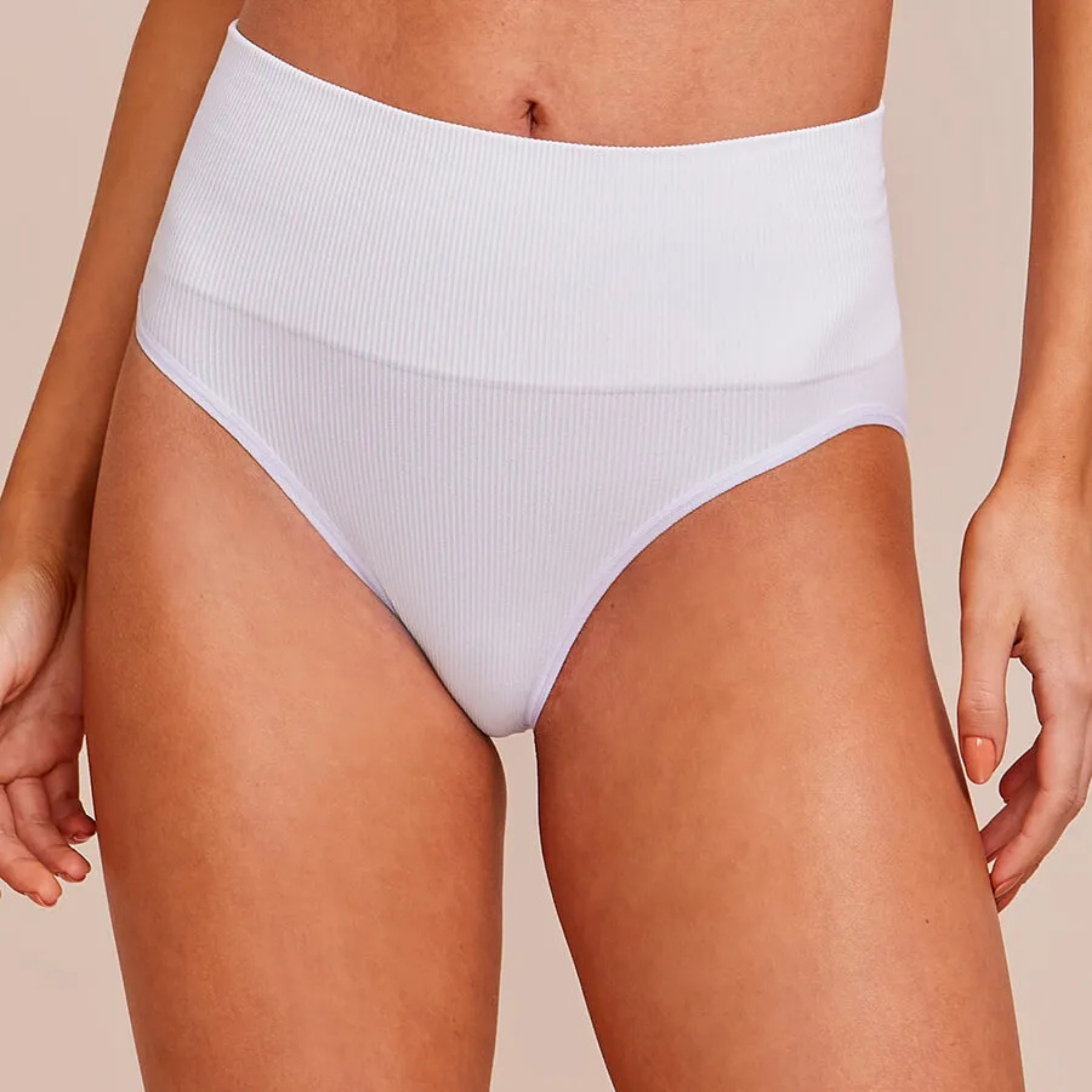 CALCINHA CINTURA ALTA EM MICROFIBRA CANELADA FREE