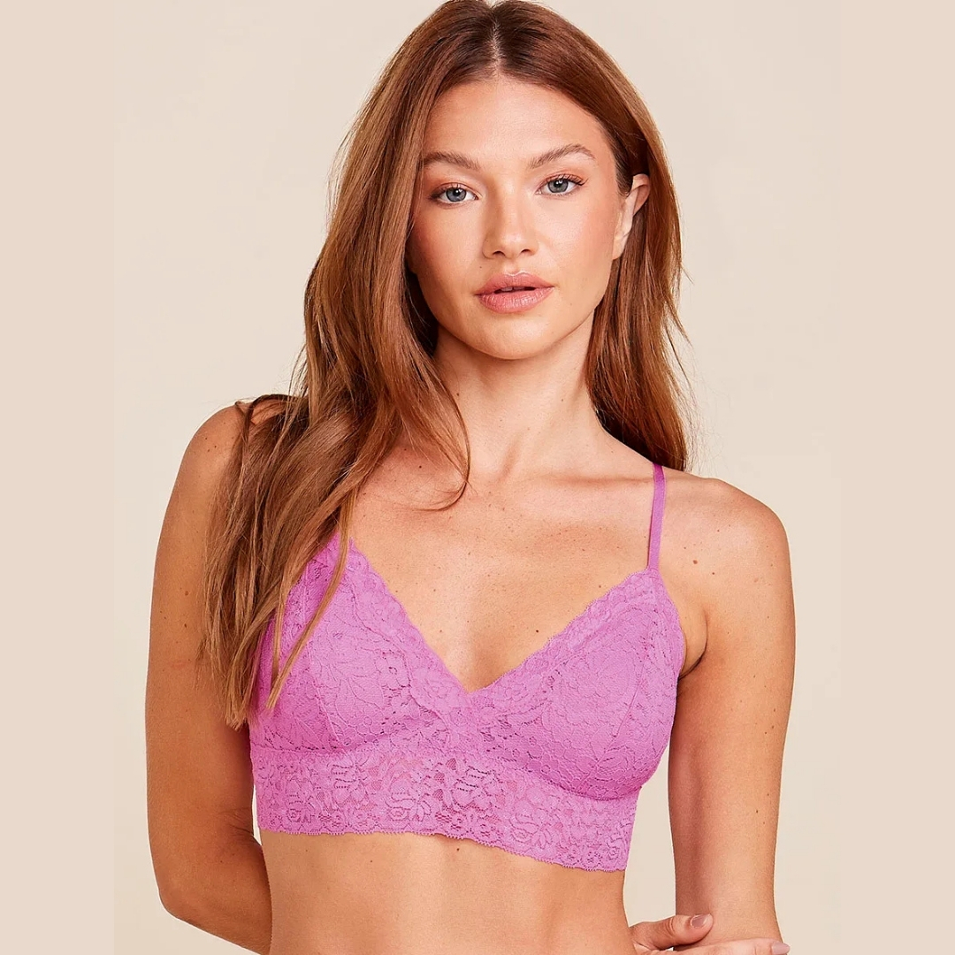 SUTIÃ TOP TRIÂNGULO COM BOJO REMOVÍVEL EM RENDA