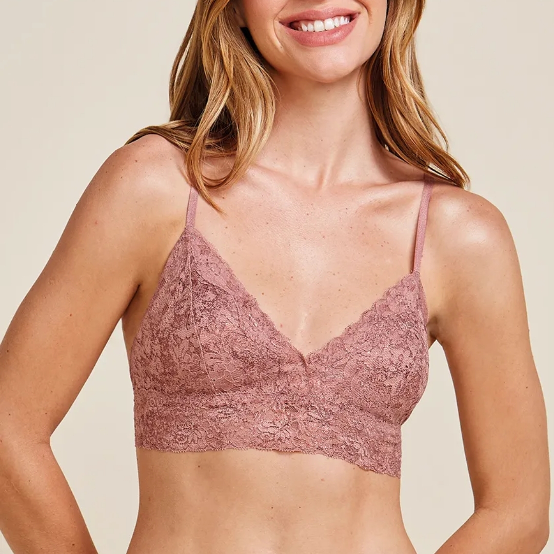 SUTIÃ TOP TRIÂNGULO COM BOJO REMOVÍVEL EM RENDA