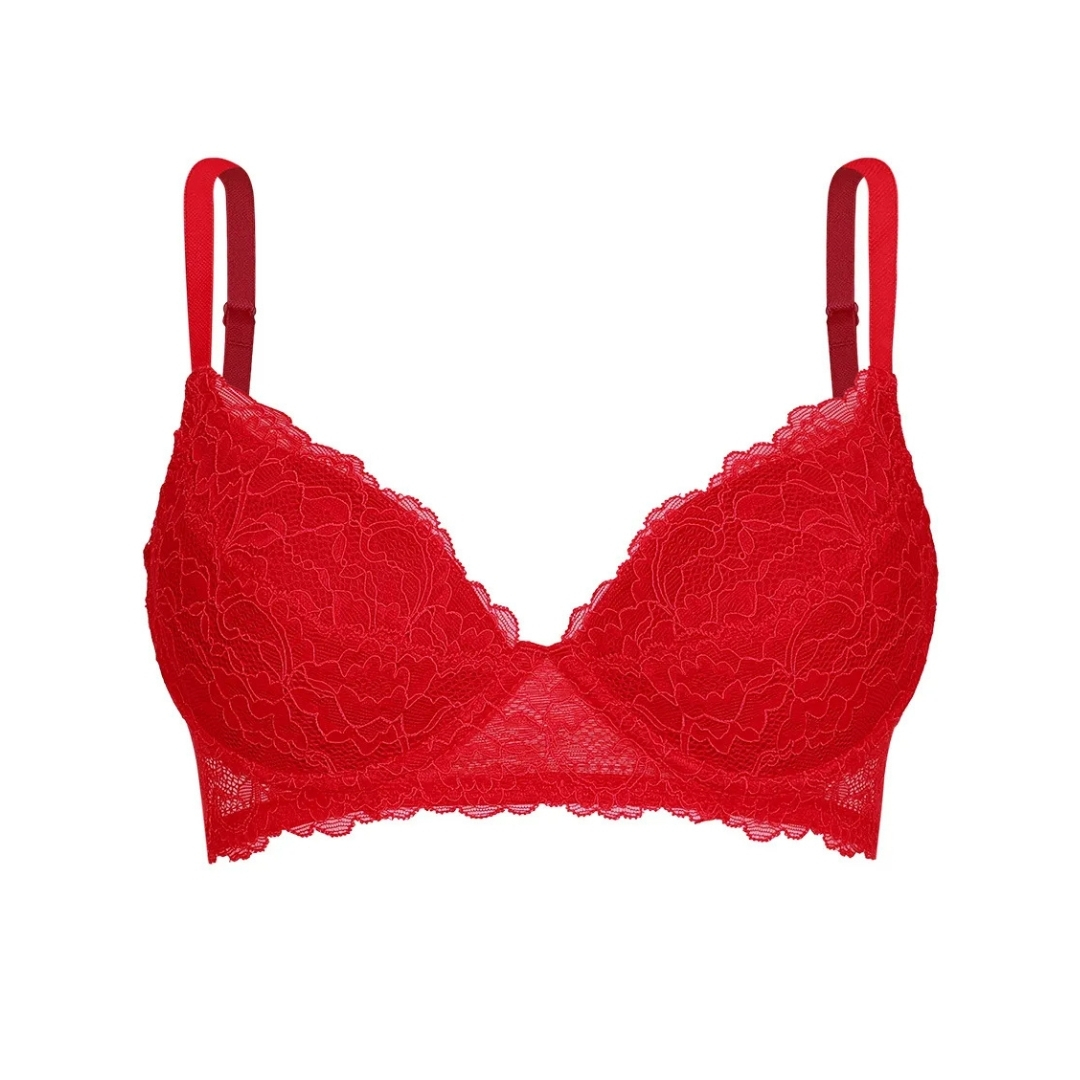 SUTIÃ MEIA-TAÇA COM BOJO EM RENDA