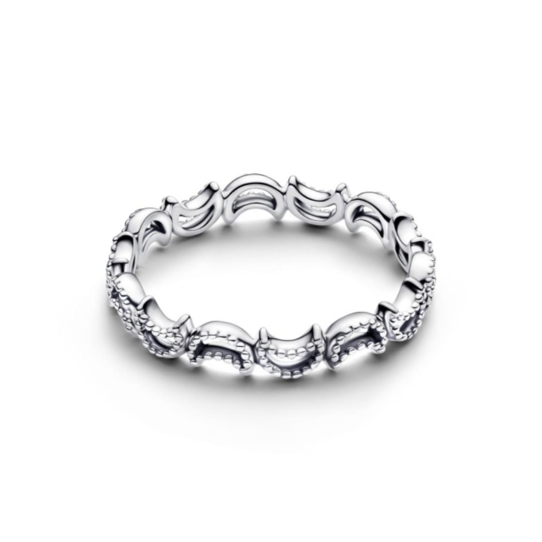 Moon sterling silver ring