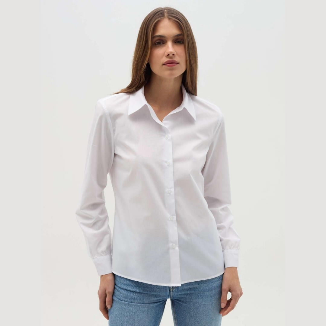 WOMEN'S LONG SLEEVES' SHIRTS-WHITE
