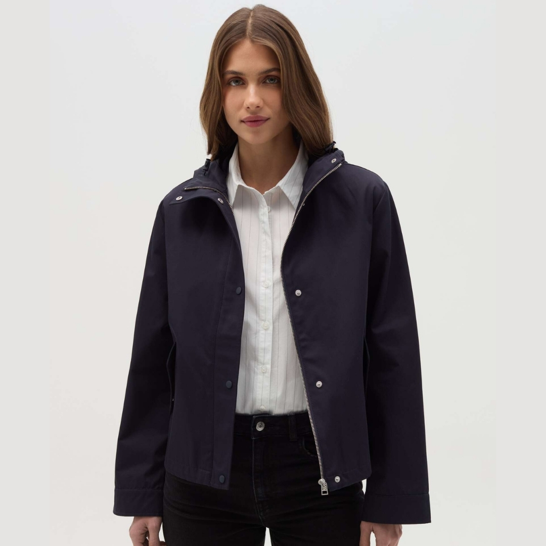 WOMEN'S LONG JACKETS-NAVY BLUE