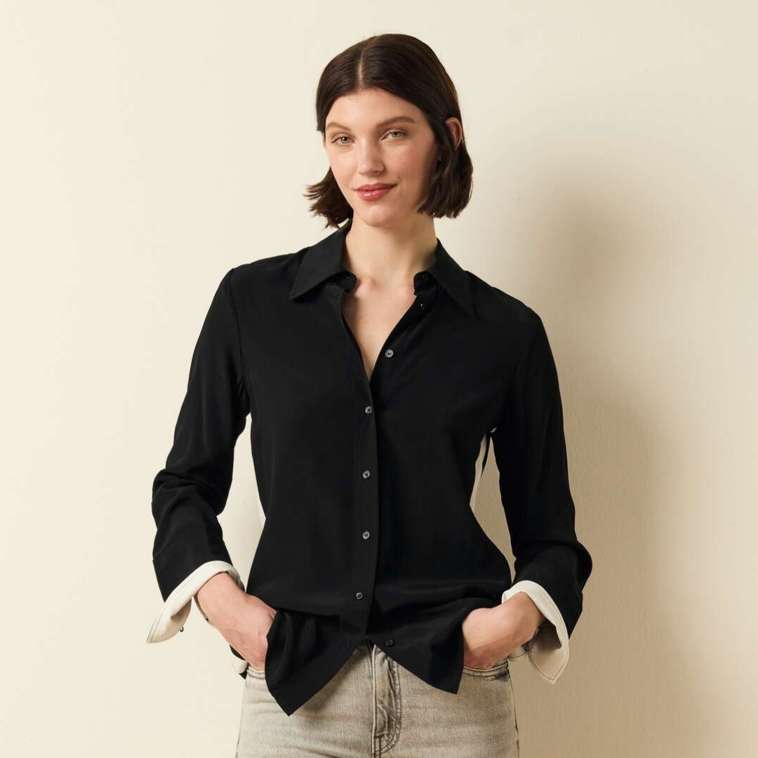 WOMEN'S LONG SLEEVES' SHIRTS-BLACK