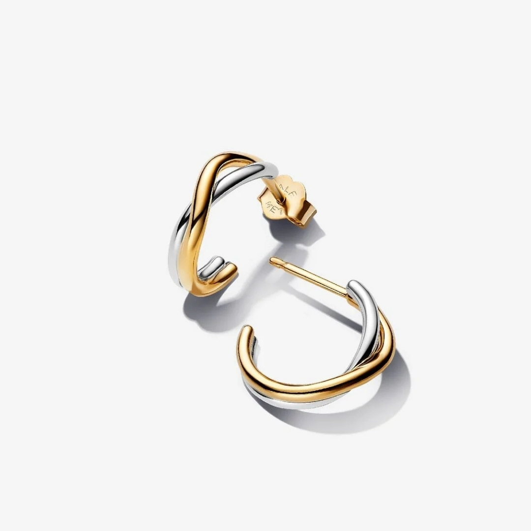 Sterling silver and 14k gold-plated hoop earrings