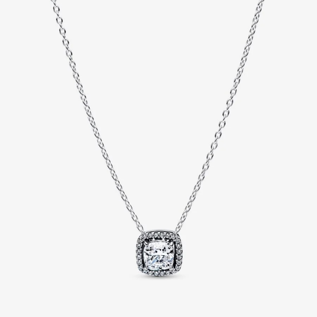 Sterling silver collier with clear cubic zirconia