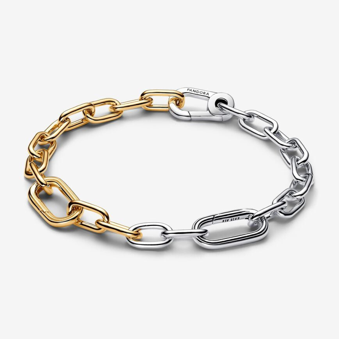 Sterling silver and 14k gold-plated link bracelet