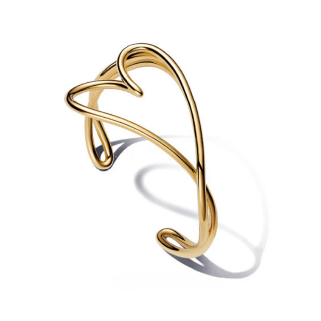 Heart 14k gold-plated bangle