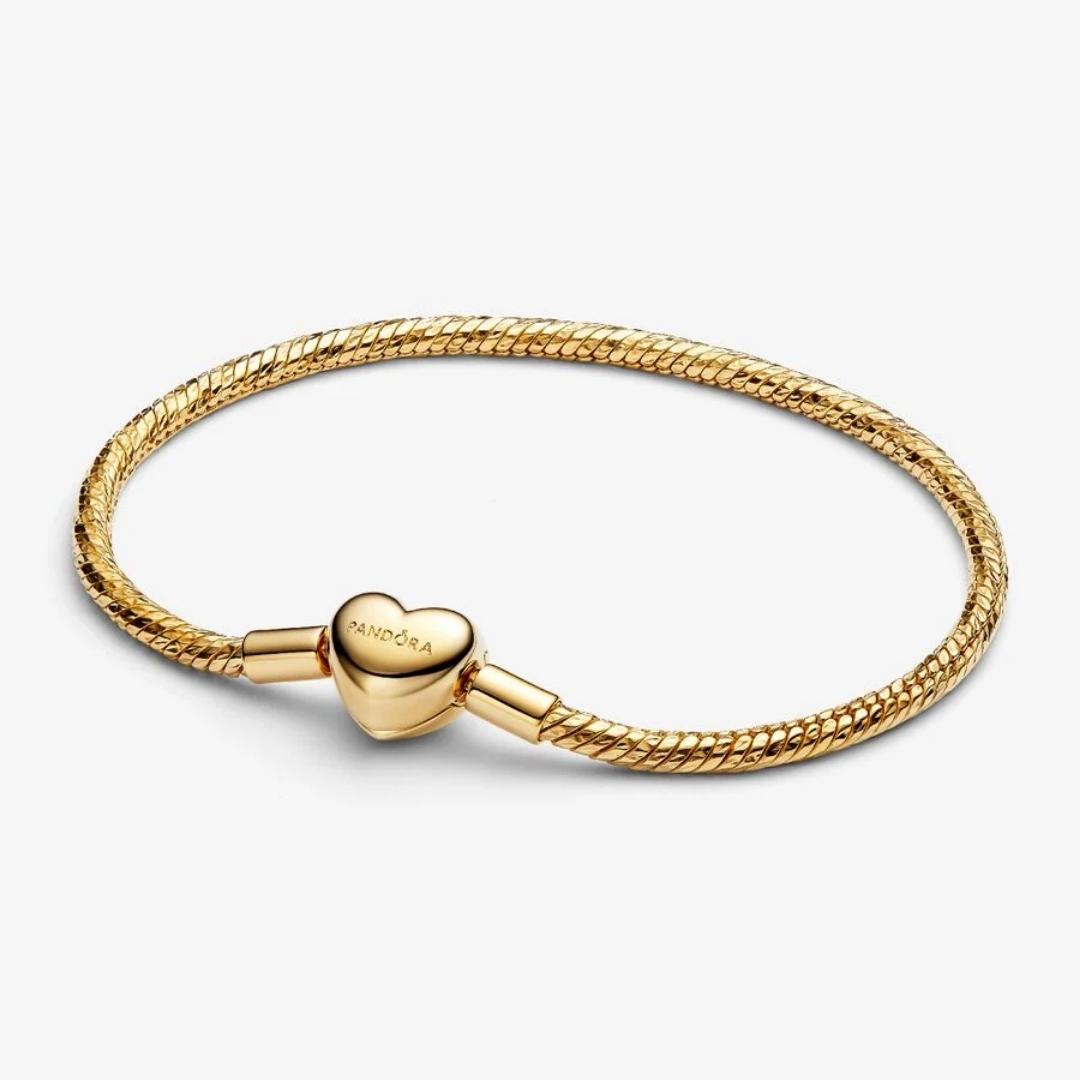 Twisted snake chain 14k gold-plated bracelet with engravable heart clasp