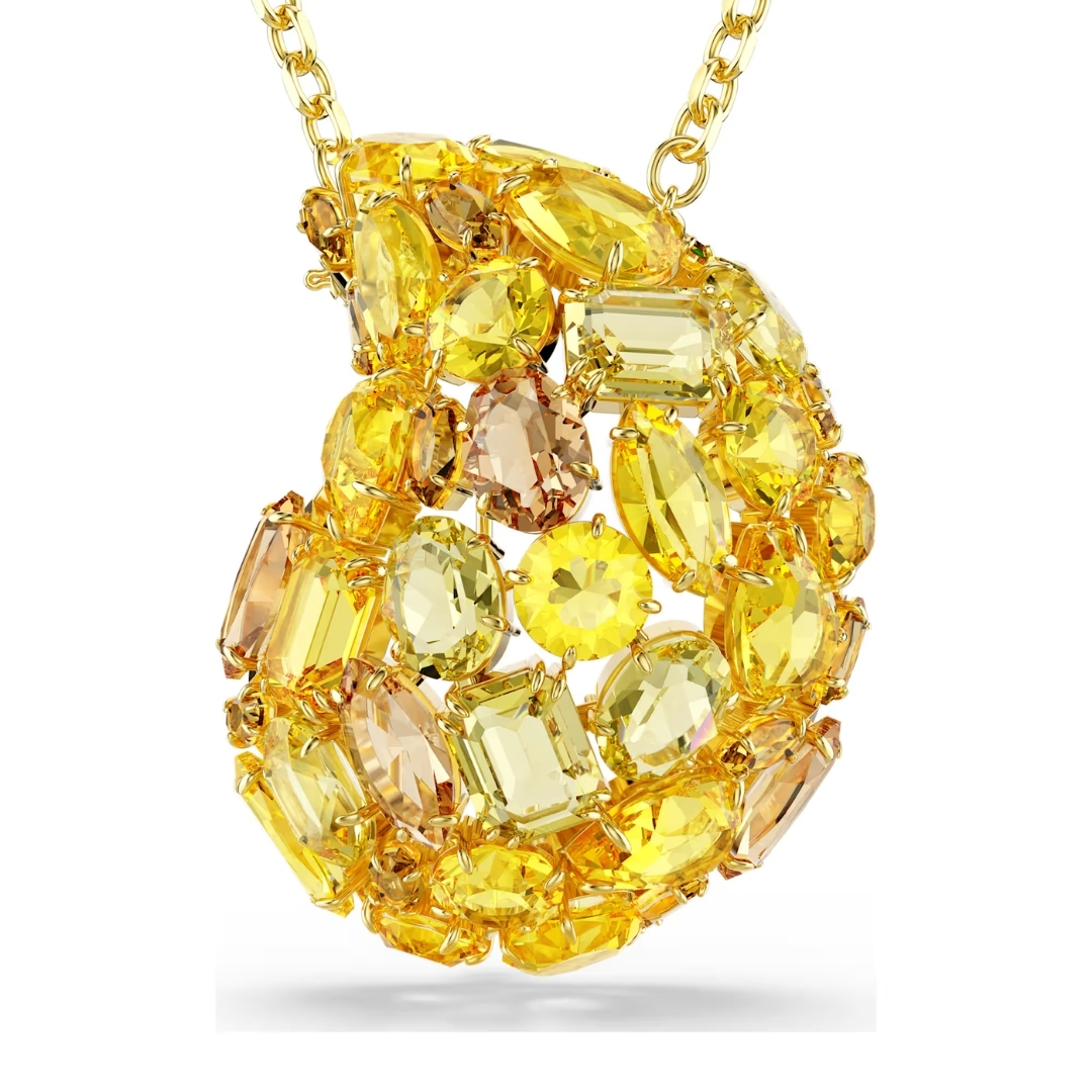 GEMA:PEND BROOCH YEL/GOS