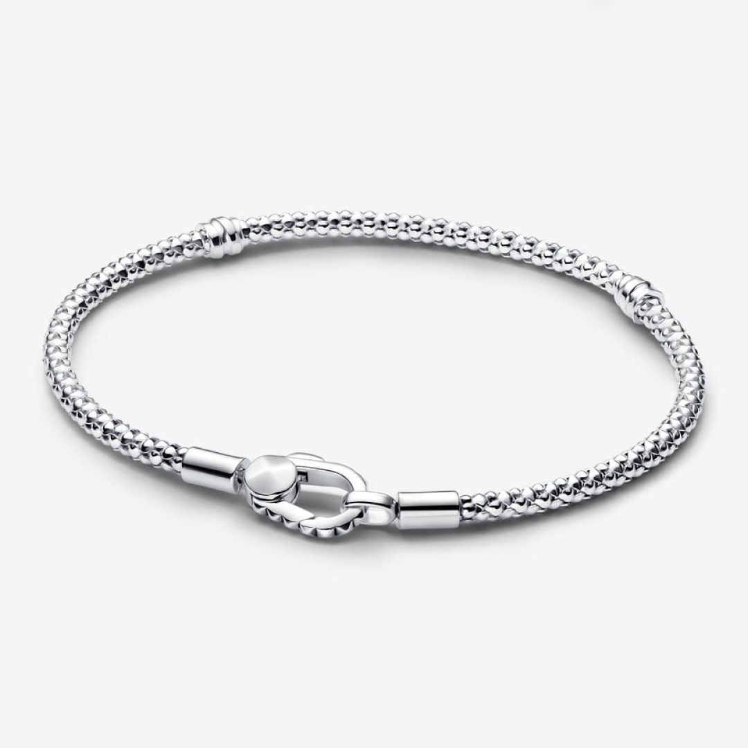 Studded chain sterling silver bracelet
