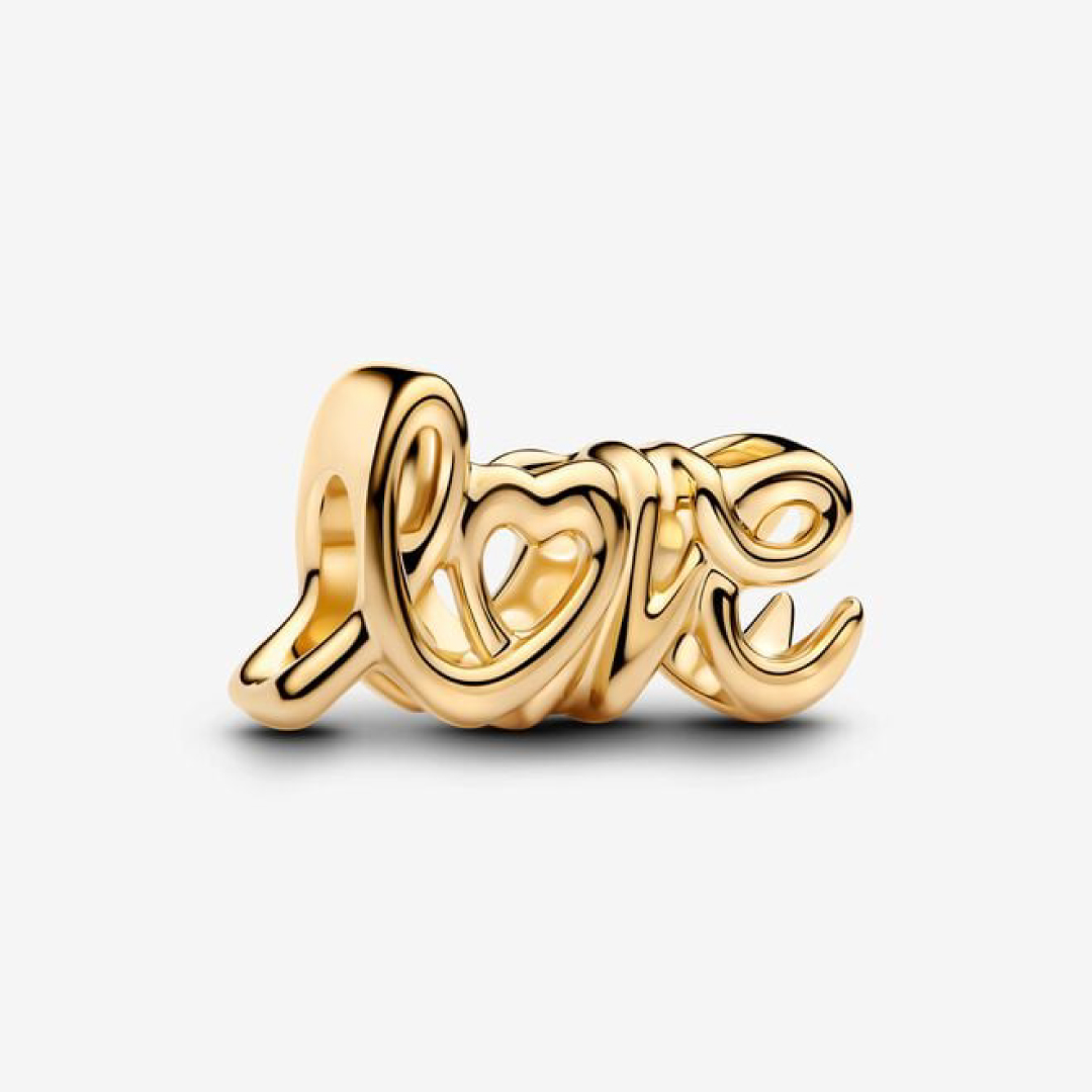 Love 14k gold-plated charm