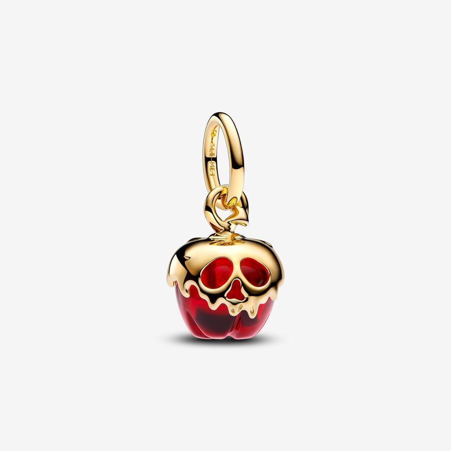 Disney Villains Evil Queen apple 14k gold-plated dangle with red Murano glass