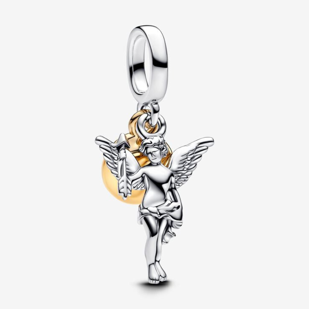 Cupid sterling silver and 14k gold-plated dangle