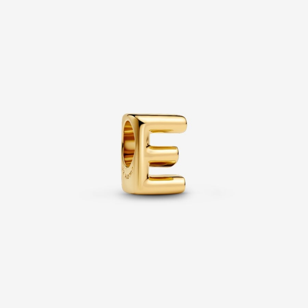 LETTER E 14K GOLD-PLATED CHARM