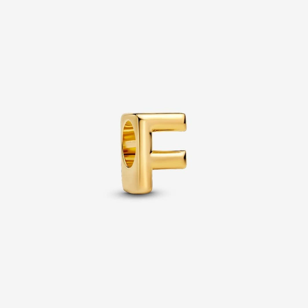 LETTER F 14K GOLD-PLATED CHARM