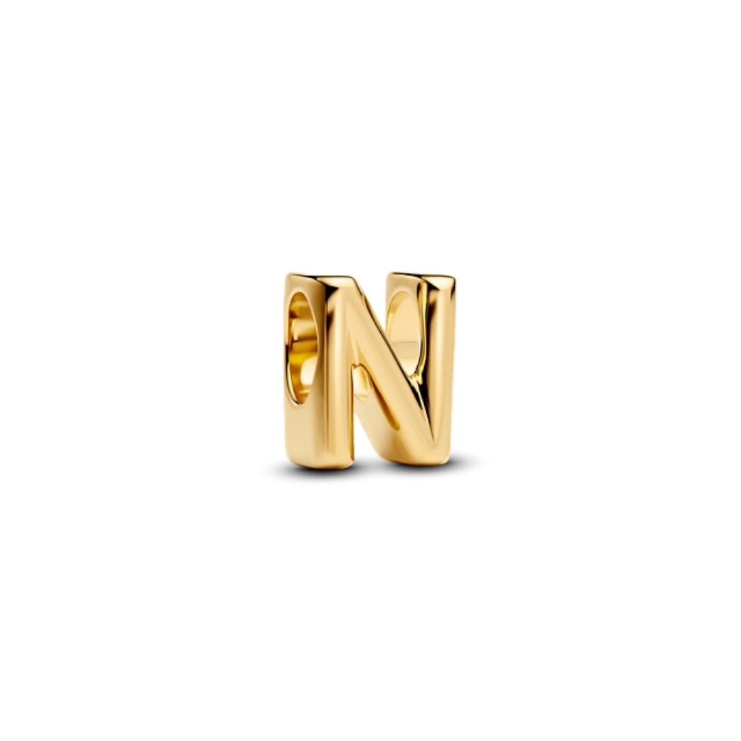 LETTER N 14K GOLD-PLATED CHARM