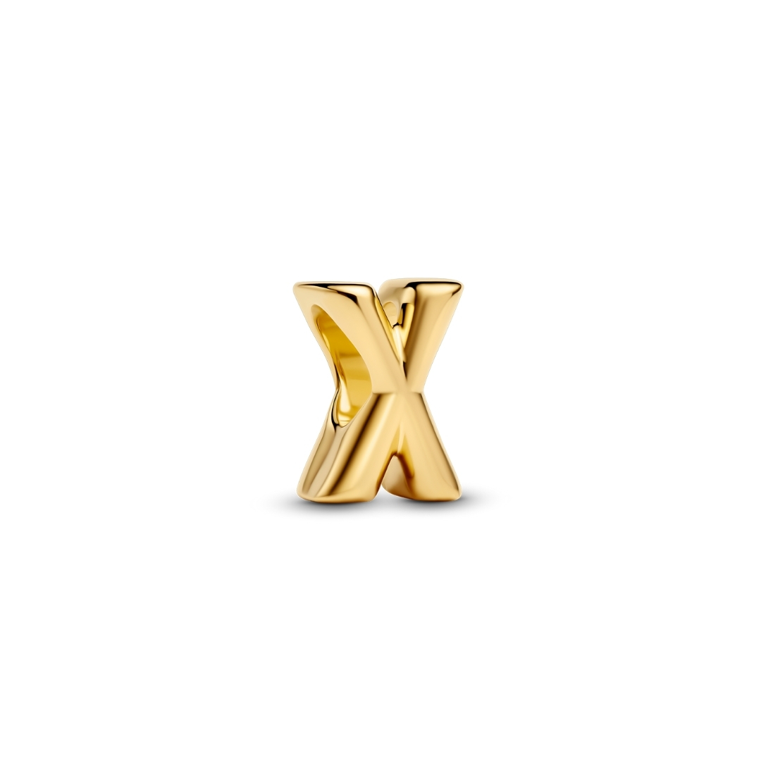 LETTER X 14K GOLD-PLATED CHARM