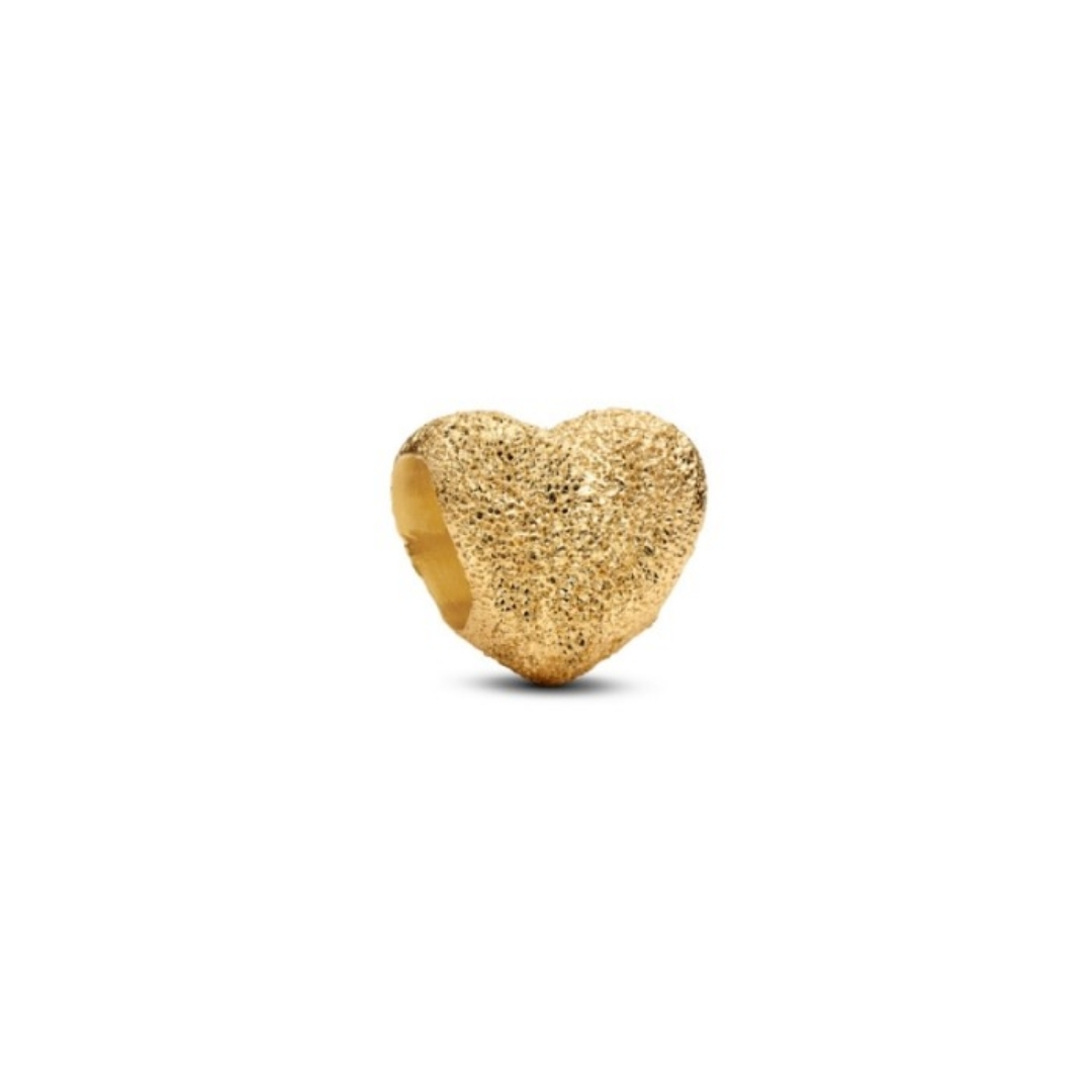 Textured mini heart 14k gold-plated charm