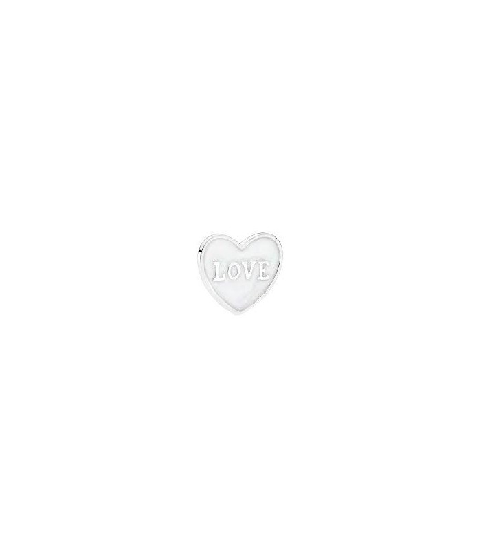 Love Heart Plate, Medium, Silver Enamel