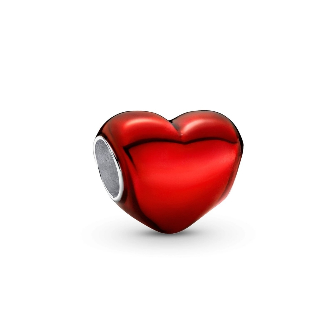 Metallic Red Heart Charm