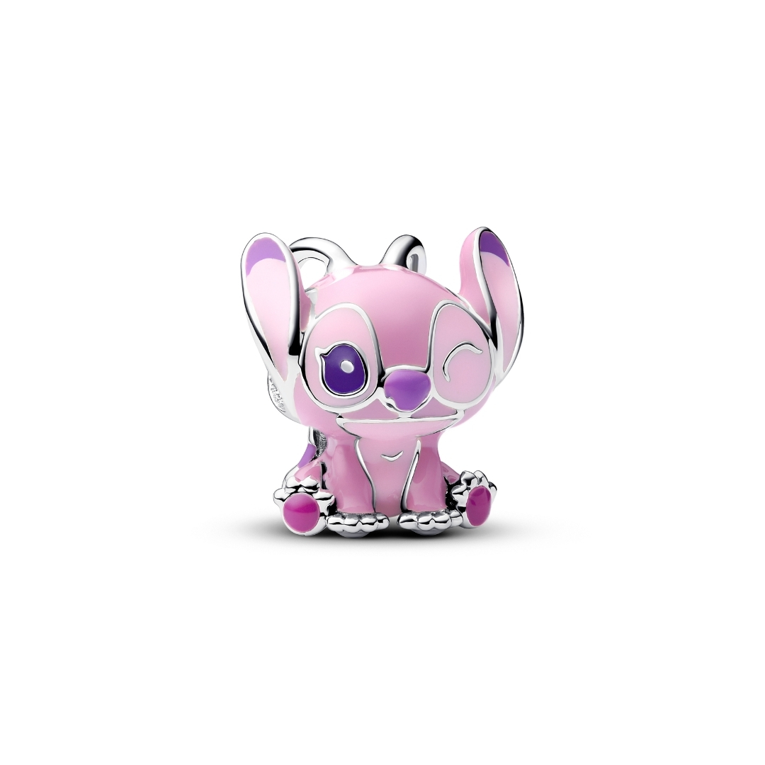 Disney Angel sterling silver charm with purple and pink enamel