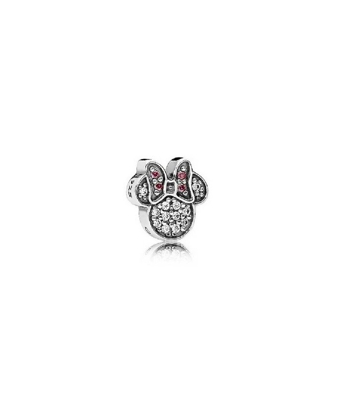 Disney Minnie silhouette petite element in sterling silver with red and clear cubic zirconia
