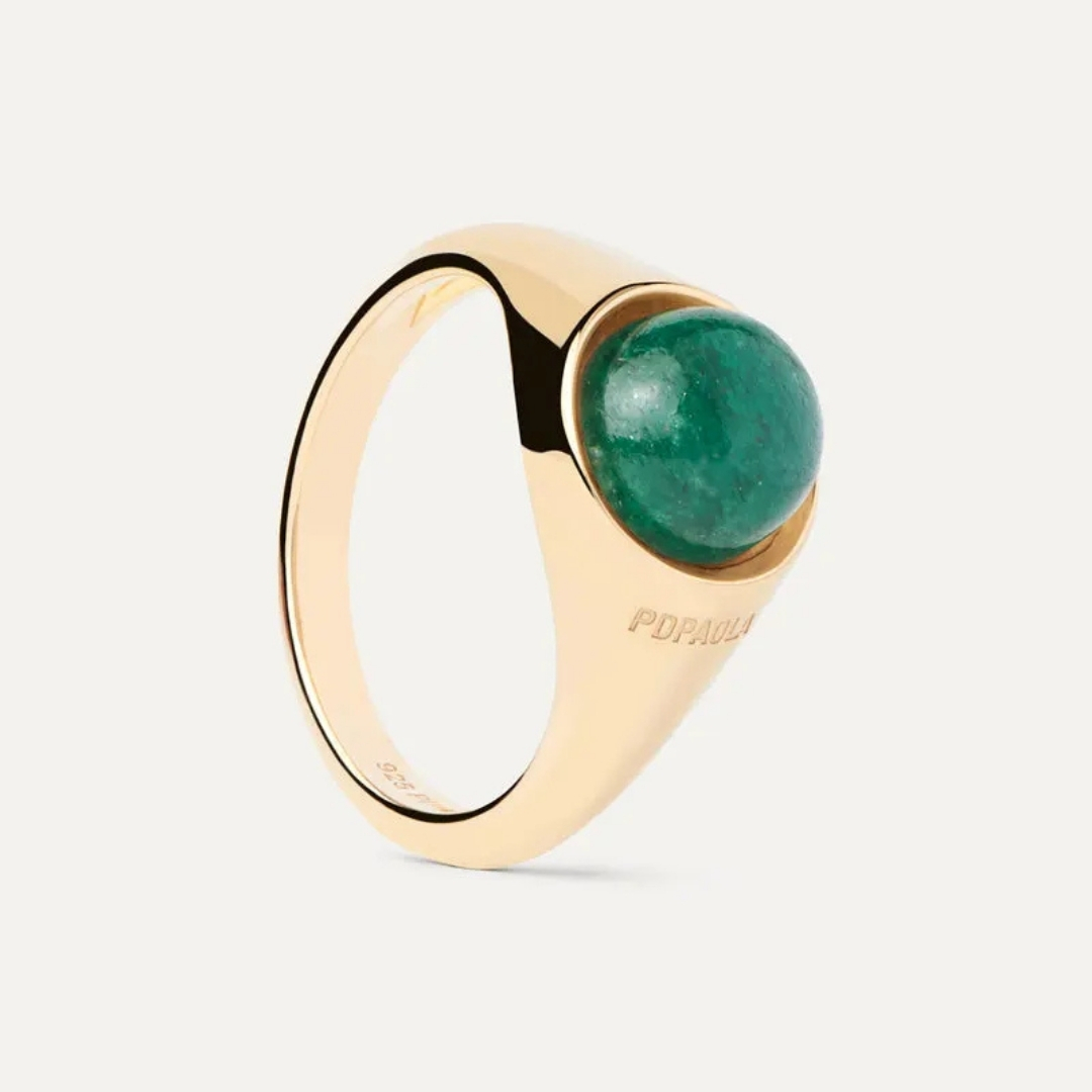 AN Green Aventurine Moon Ring 10