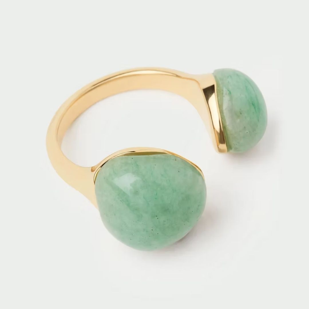 Green aventurine Gravity ring