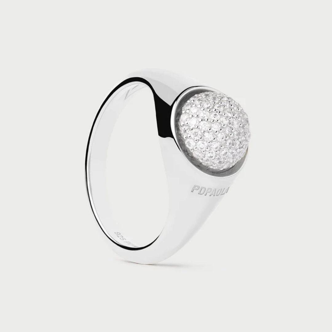 AN Pavé Moon Silver Ring 10