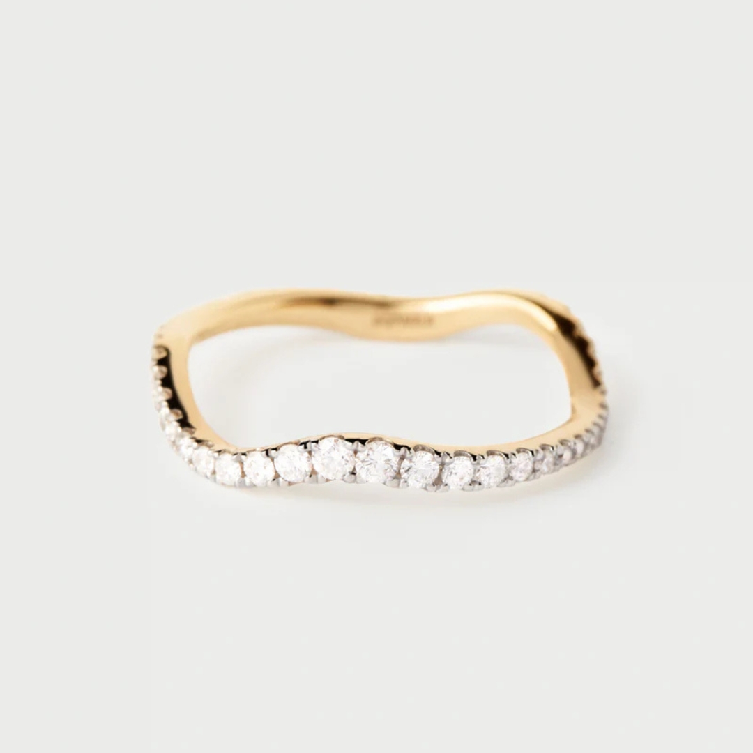 AN Diamonds and gold Flow ring 16
