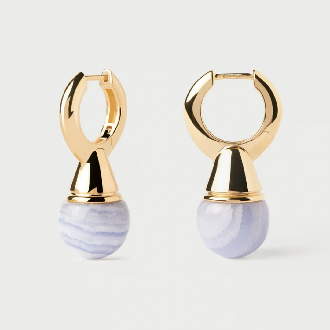 AR Blue lace agate Riviera hoops U