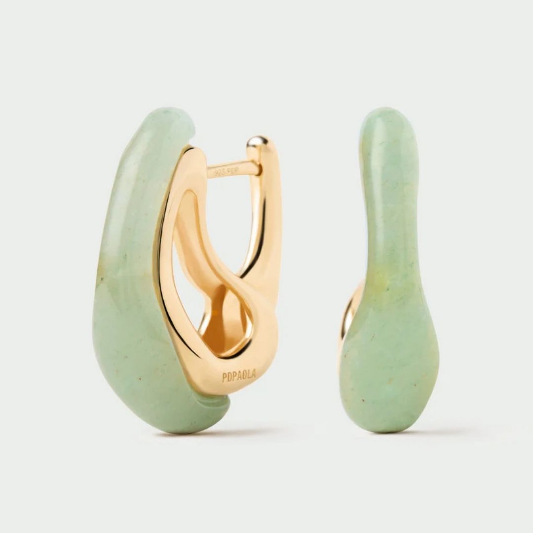 Green aventurine Brisa hoops
