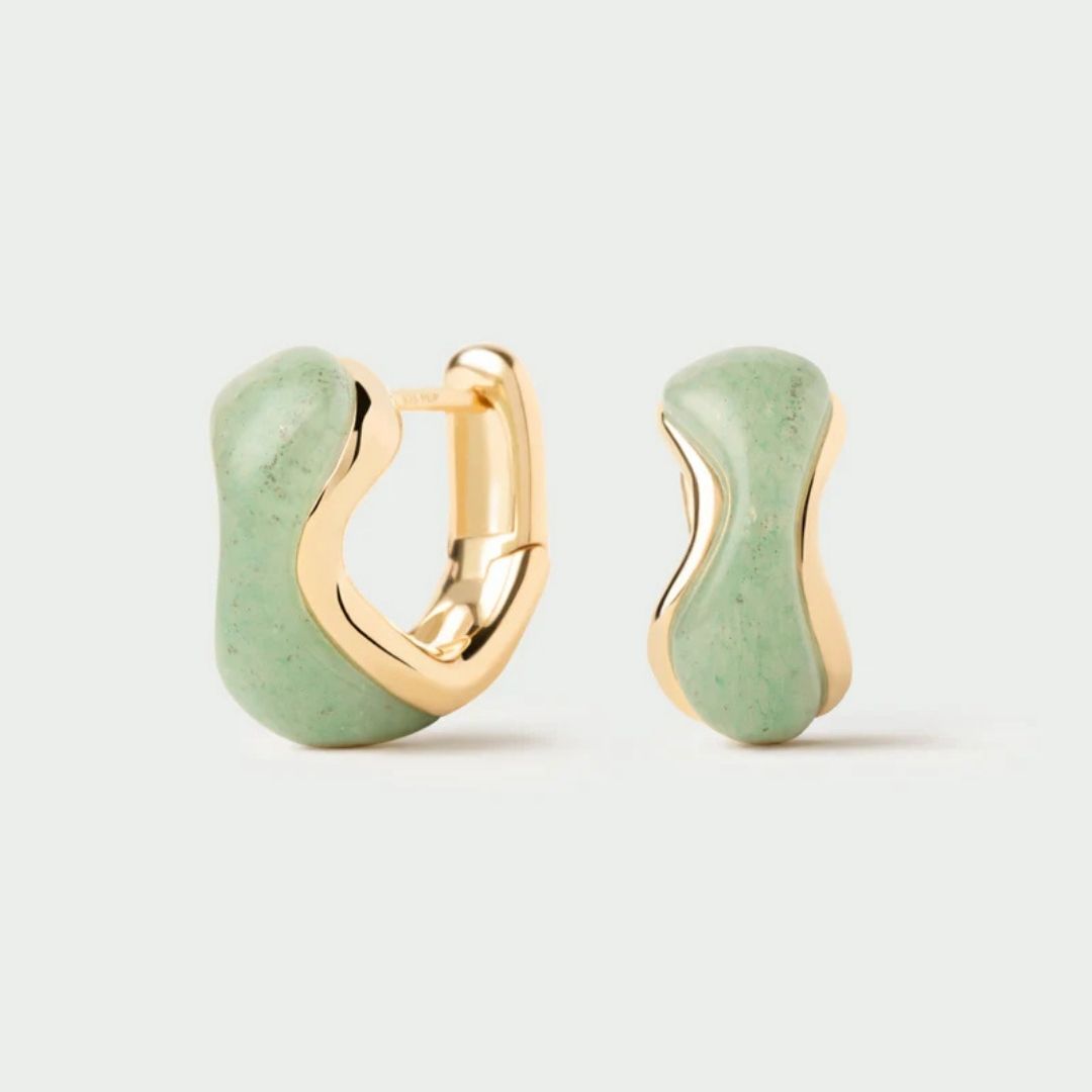 Green aventurine Musa hoops