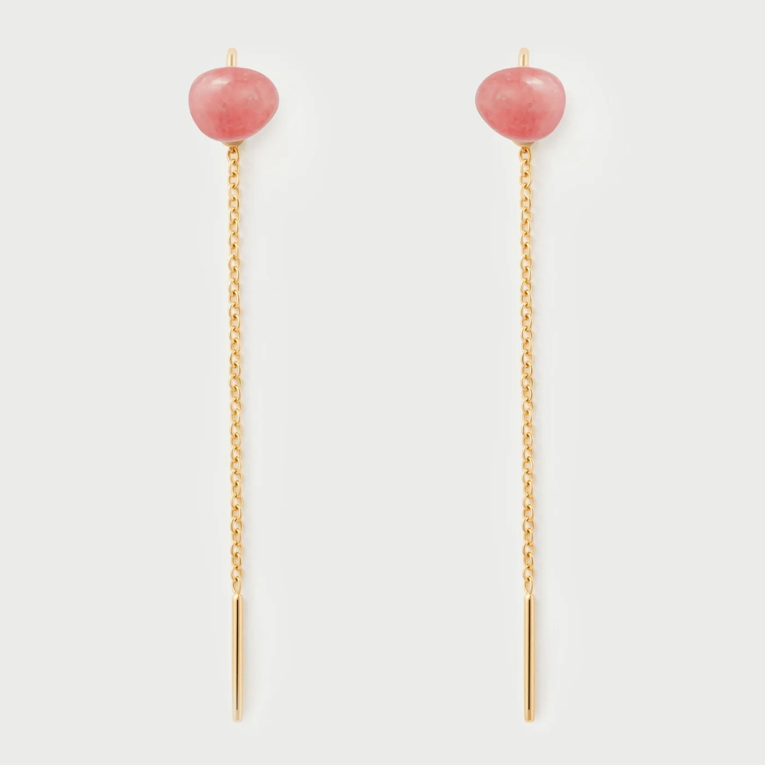 Rhodochrosite Lyra Earrings