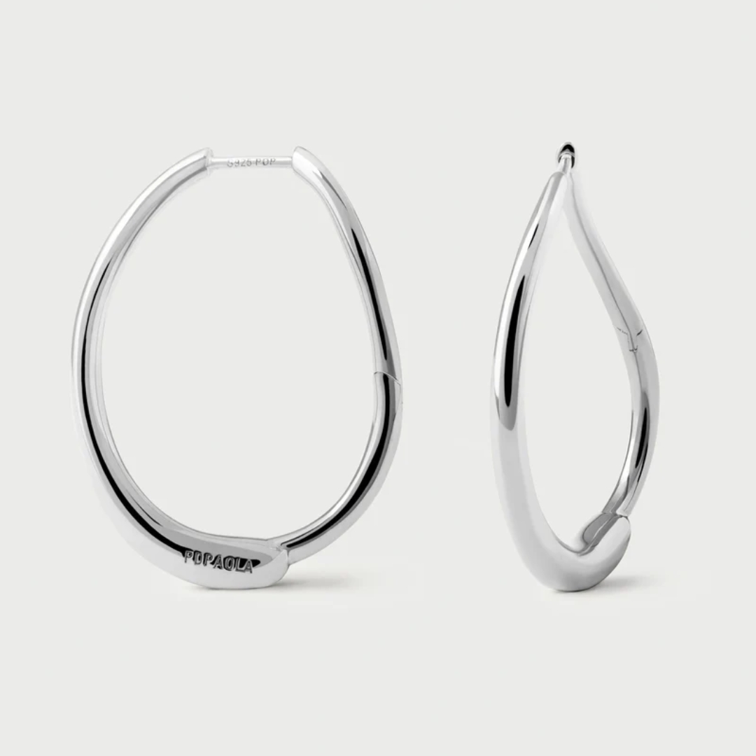 Halo Silver Hoops