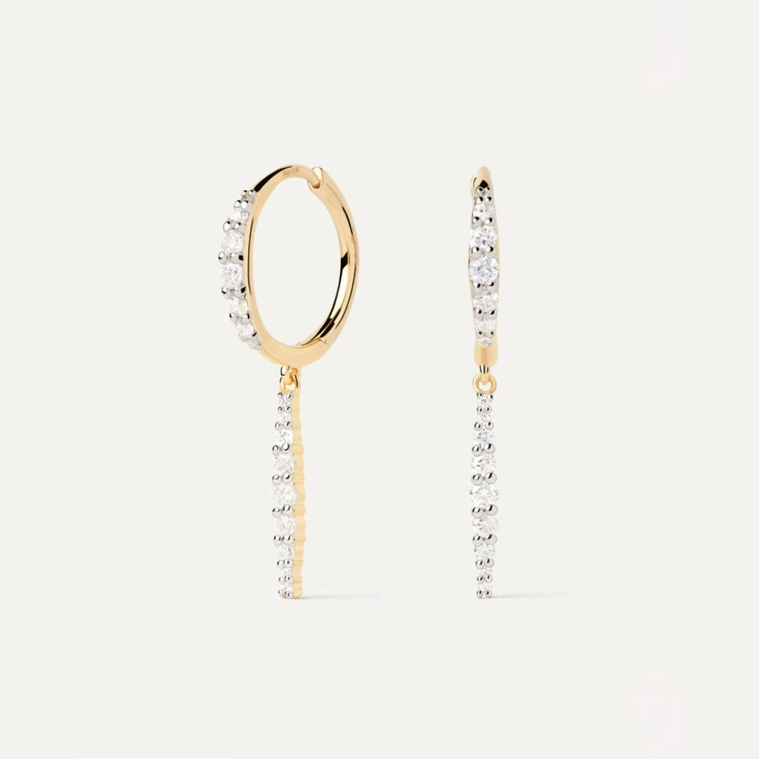 AR Diamonds And Gold Kate Drop Hoops U