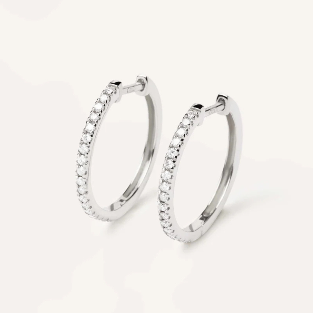 AR Diamonds and White Gold Eternity Medium Hoops U