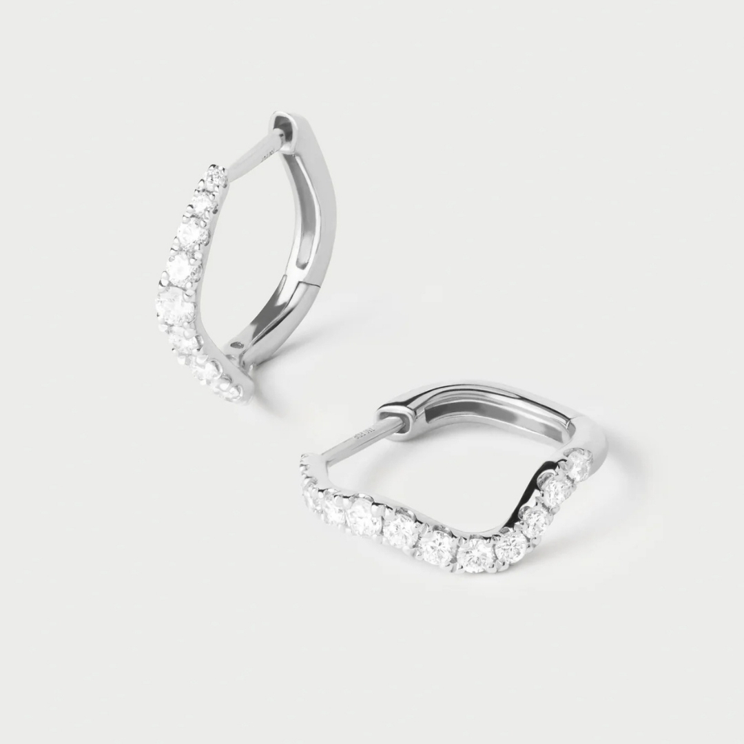 AR Diamonds and white gold Flow hoops U