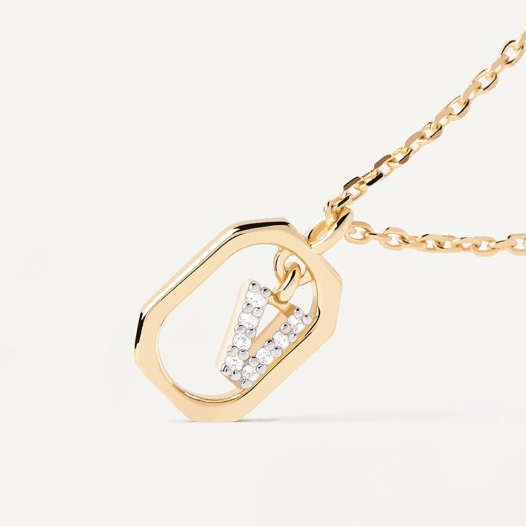 CO Mini Letter V Necklace U