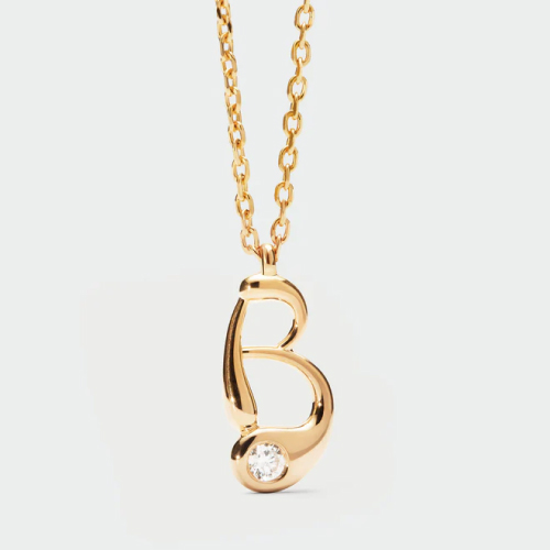 B initial pendant necklace