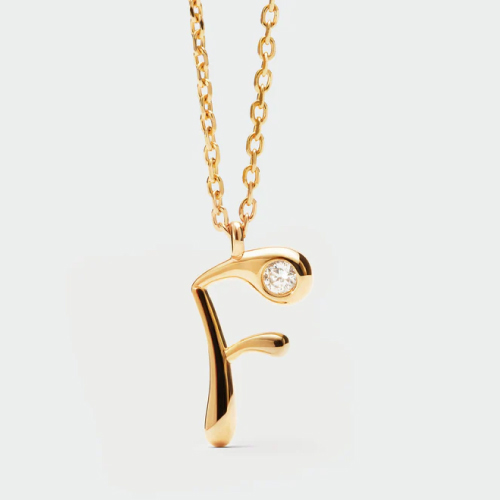 F initial pendant necklace