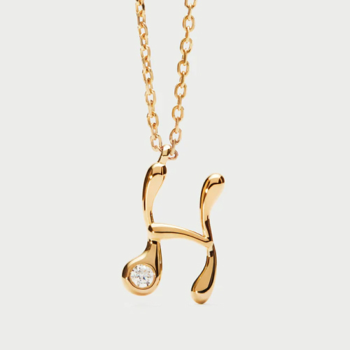 H initial pendant necklace
