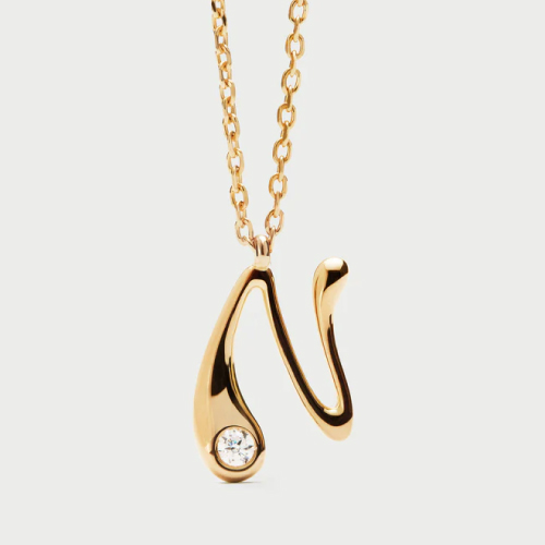 N initial pendant necklace