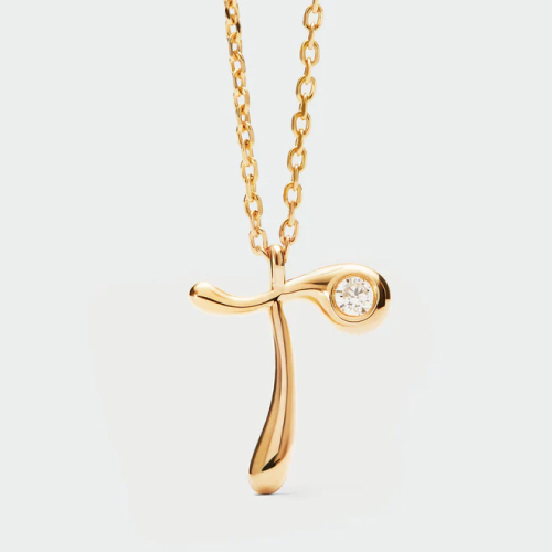 T initial pendant necklace