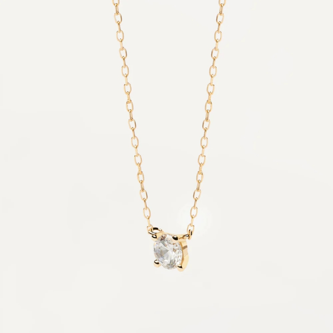 CO Diamonds and Gold Solitaire Medium Necklace U