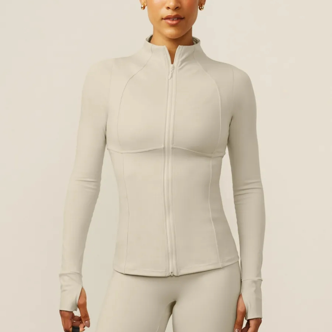 JAQUETA FITNESS COM RECORTES