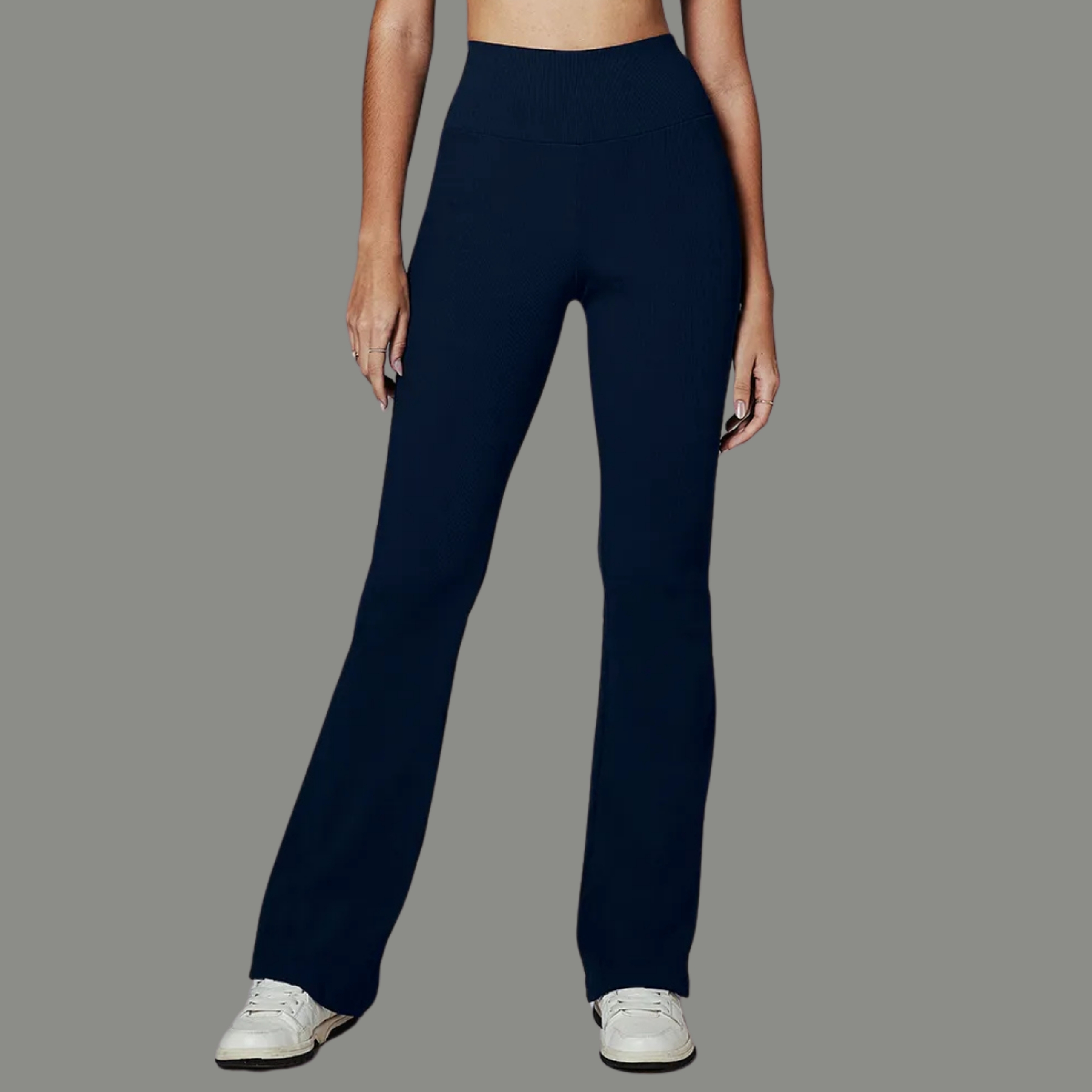 CALÇA FLARE CANELADA